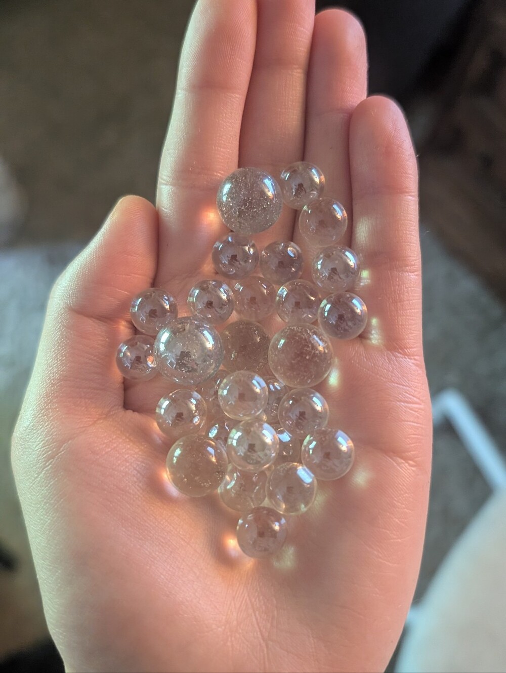Clear Glass Marbles - Varying Sizes